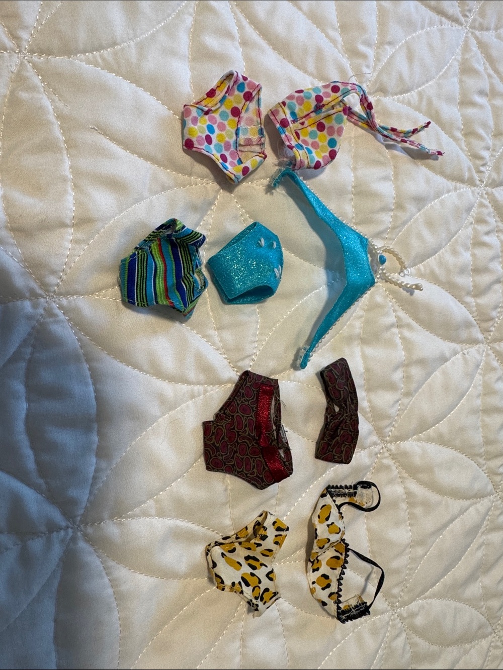Barbie Mixed Doll Swimwear & Tops Set in Aqua, Pink, Yellow, Red, Green